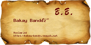Bakay Bandó névjegykártya